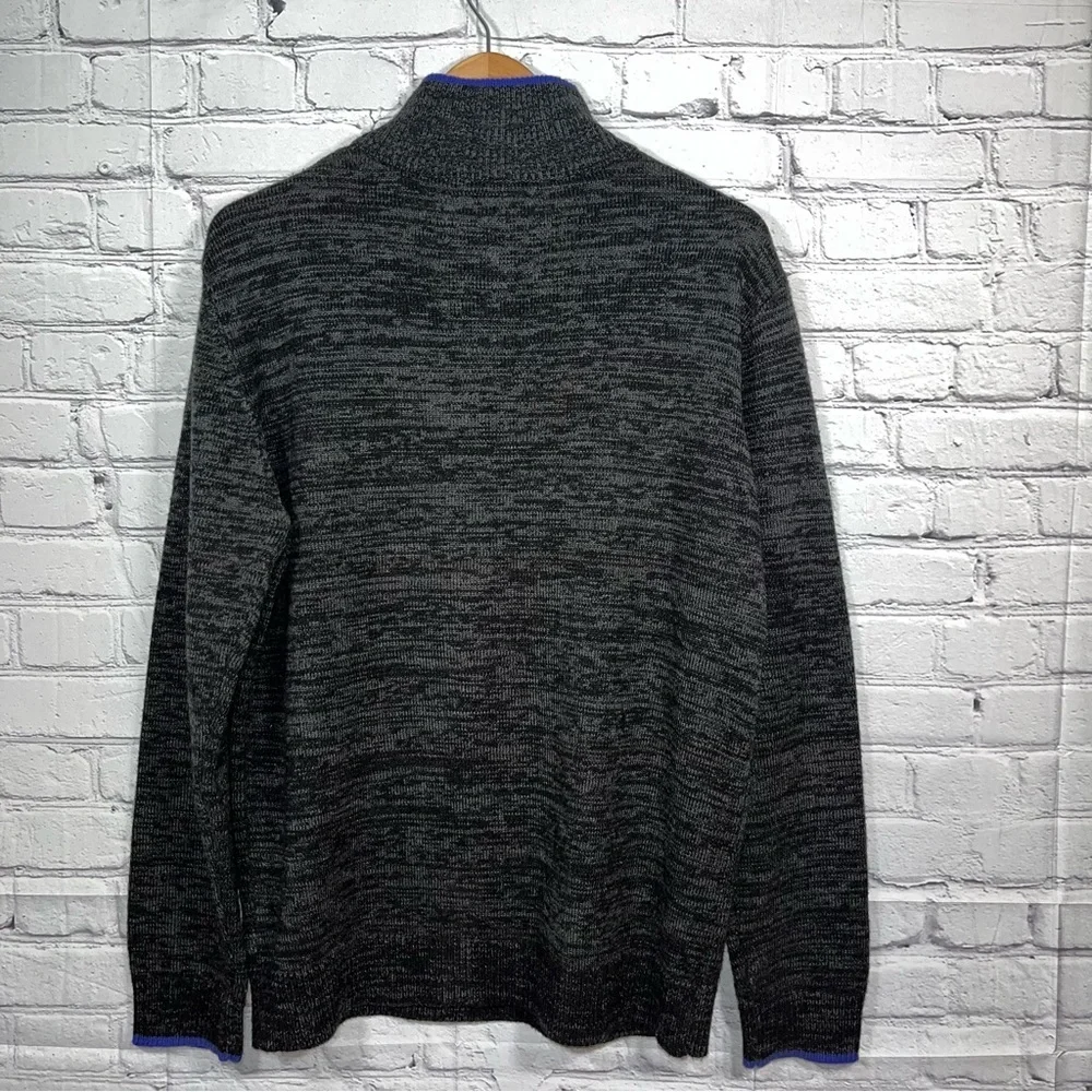 Amongst Others 1/4 Zip Sweater Mens Size Large Charcoal Heather Ribbed